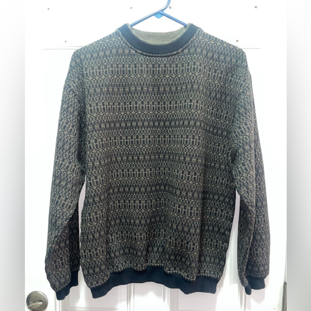 Knights Sportswear Men's Med Patterned Crewneck Sweater 90s Vintage